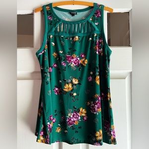 Green Floral Tank Top